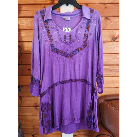 Just Cruising Purple One Size NWT Tunic - Picture 1 of 10